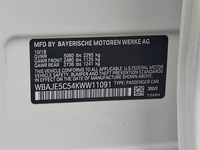 2019 BMW 5 Series 540i