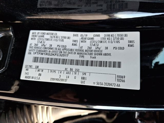 2019 Ford F-150 Raptor SCA