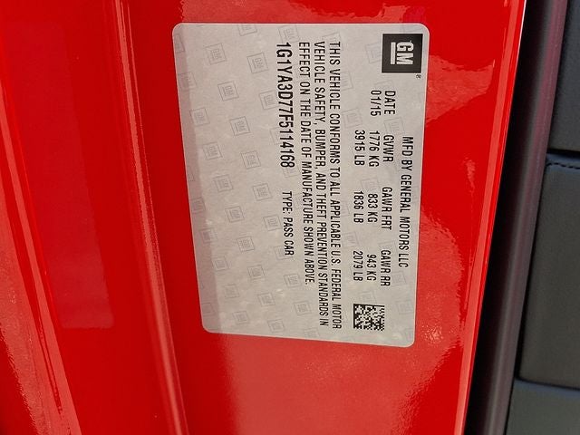 2015 Chevrolet Corvette Stingray 1LT
