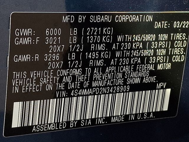 2022 Subaru Ascent Limited