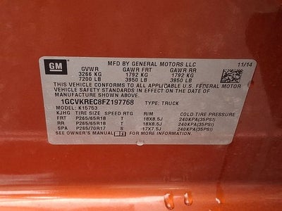 2015 Chevrolet Silverado 1500 LT LT2