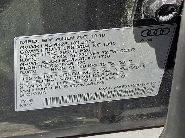 2019 Audi Q7 45 Premium Plus quattro
