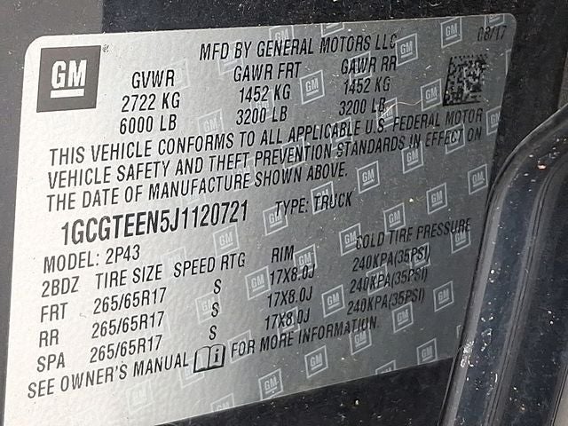 2018 Chevrolet Colorado 4WD ZR2