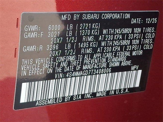 2026 Subaru ASCENT Limited 7-Passenger