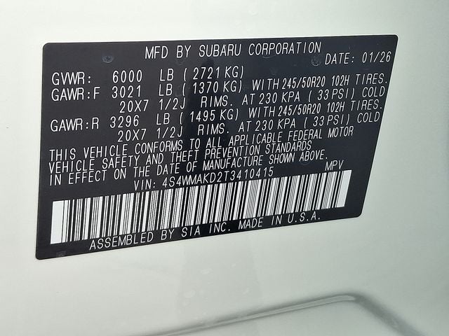 2026 Subaru ASCENT Touring 7-Passenger