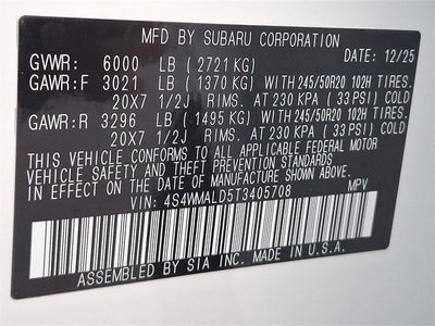 2026 Subaru ASCENT Onyx Edition Touring 7-Passenger