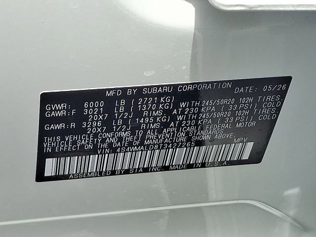 2026 Subaru ASCENT Onyx Edition Touring 7-Passenger