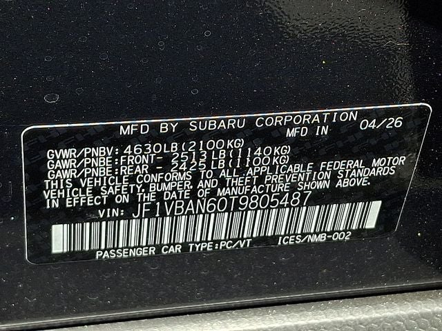 2026 Subaru WRX Limited