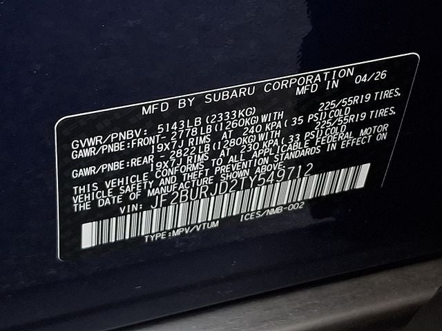 2026 Subaru OUTBACK Touring XT