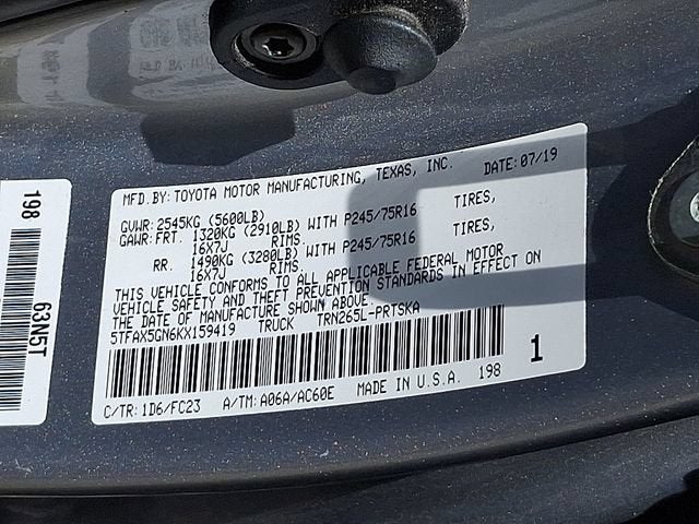 2019 Toyota Tacoma 2WD SR