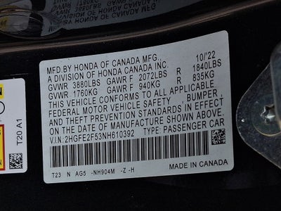 2022 Honda Civic Sport