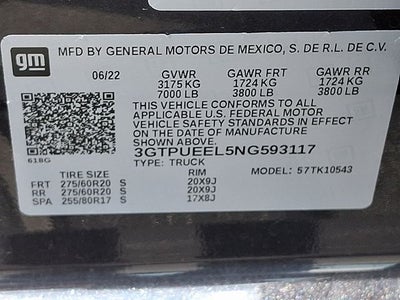 2022 GMC Sierra 1500 4WD Crew Cab Short Box AT4