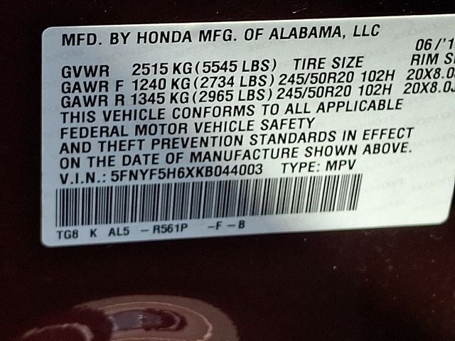 2019 Honda Pilot Touring